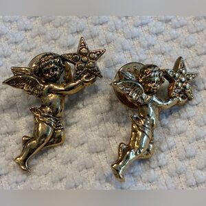 2 Kirk’s Folly Gold Angel Star Brooch Set